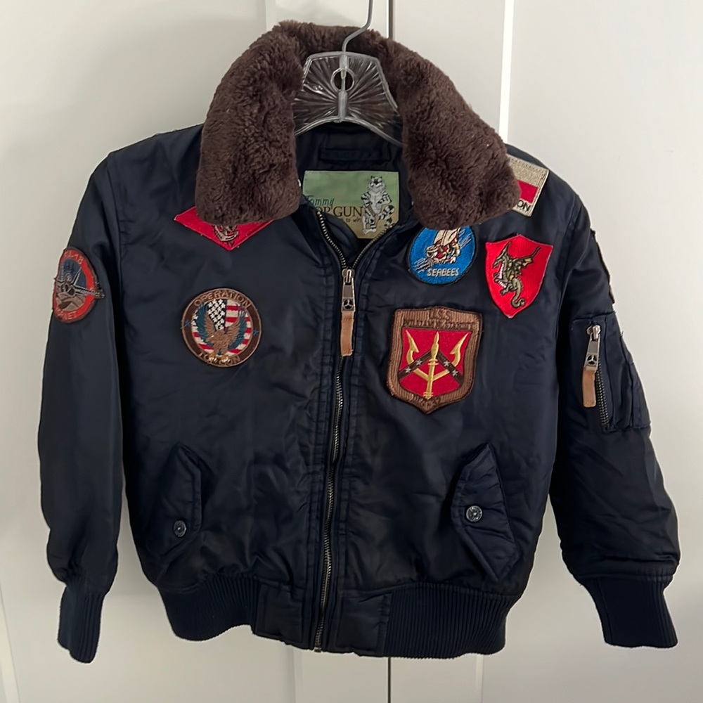 Tommy Top Gun Patch Kids Pilot Bomber jacket